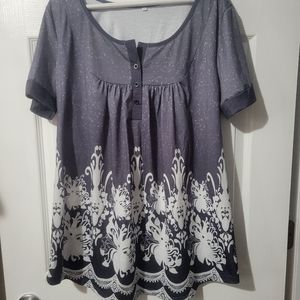 Ladies pull over tunic blouse